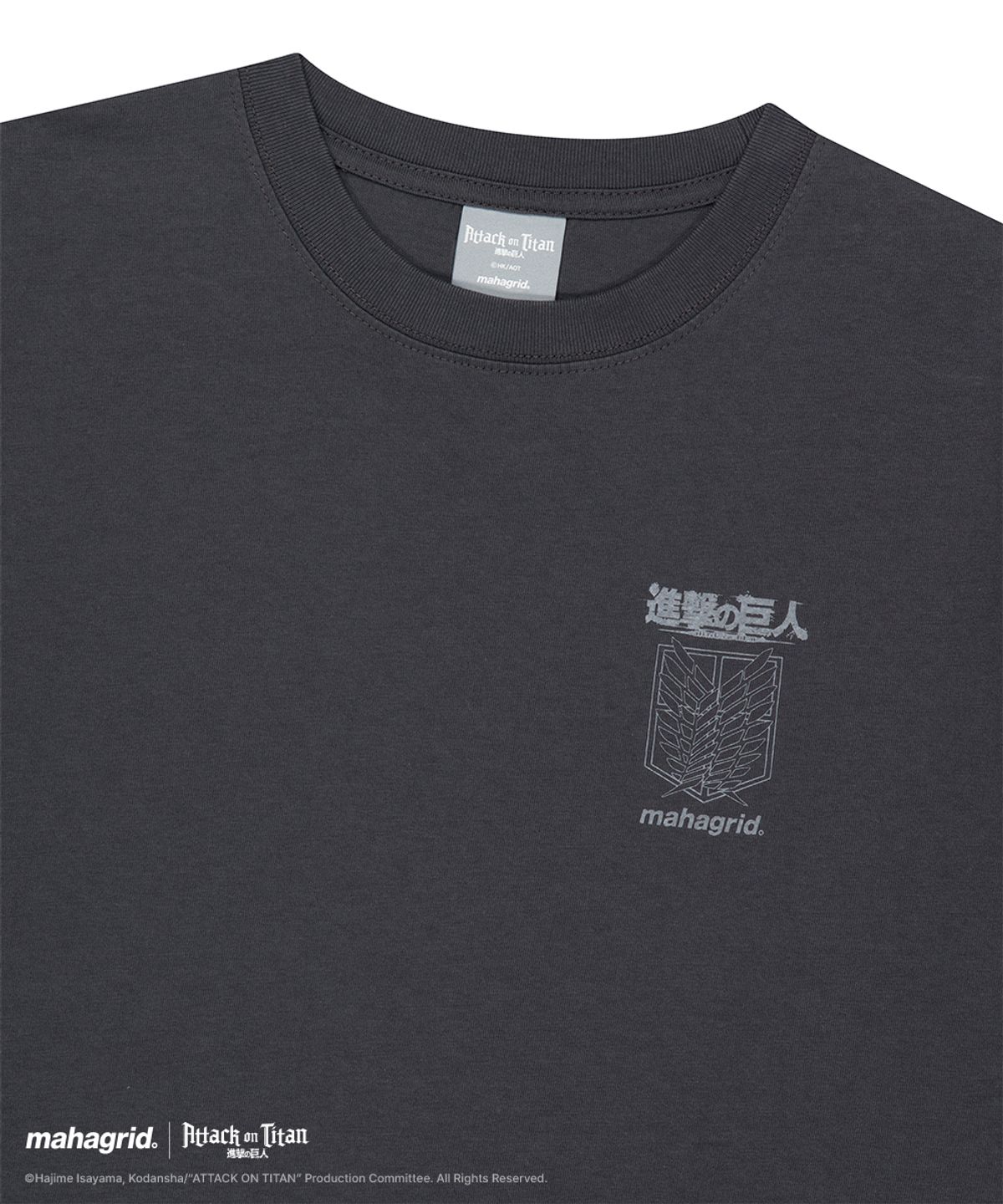 마하그리드(MAHAGRID) [진격의거인] WASHED COLOSSUS TITAN TEE CHARCOAL(MG2GMMT511T)