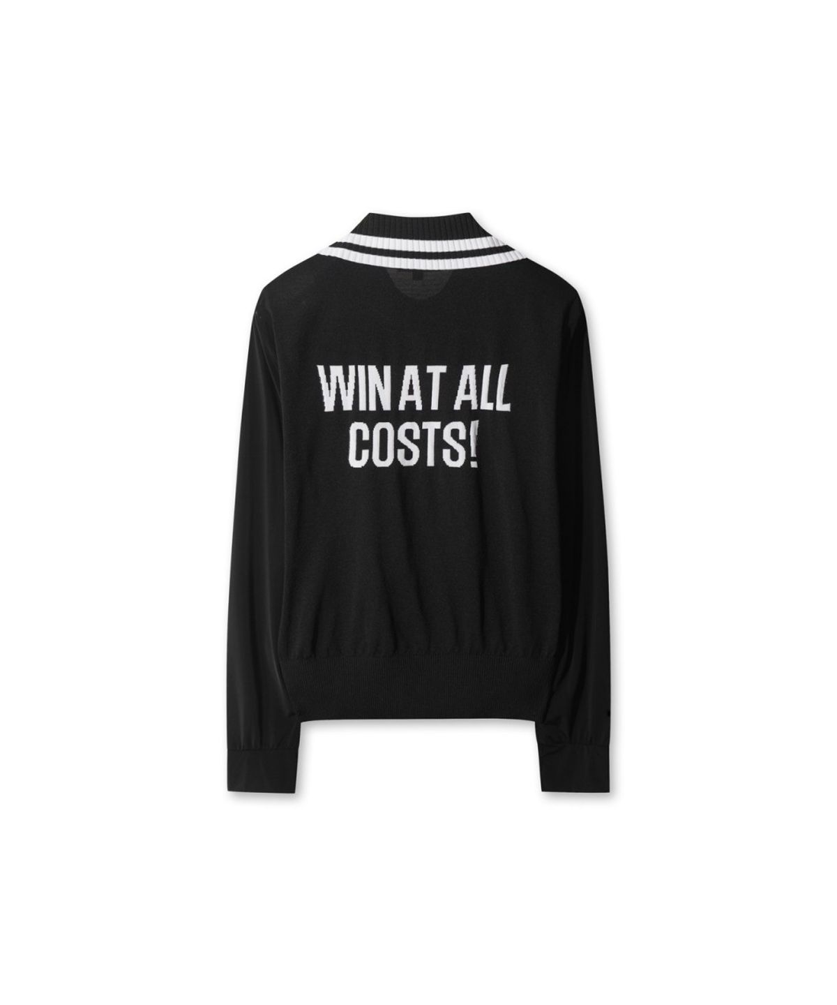 왁(WAAC) Women Big Collar Knit Hybrid Polo WWTBM26301BKX