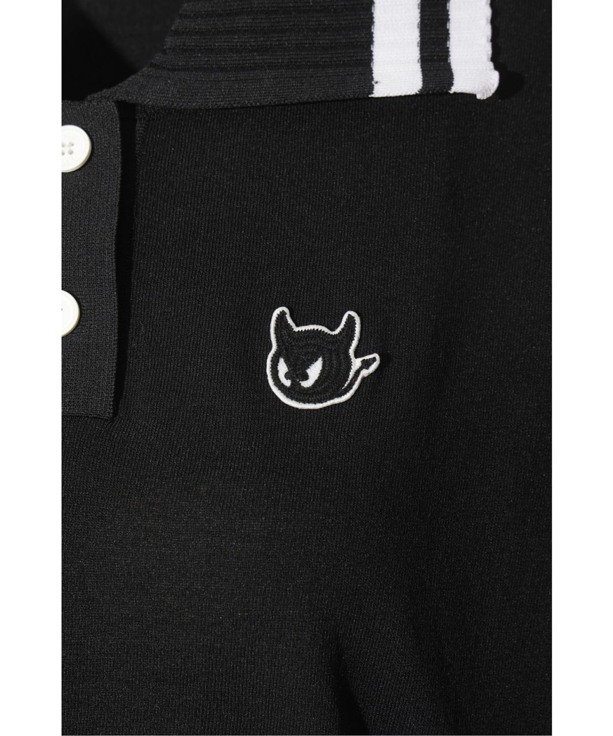 왁(WAAC) Women Big Collar Knit Hybrid Polo WWTBM26301BKX