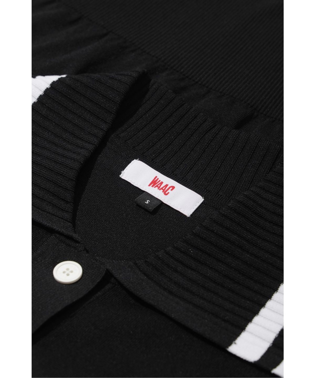 왁(WAAC) Women Big Collar Knit Hybrid Polo WWTBM26301BKX