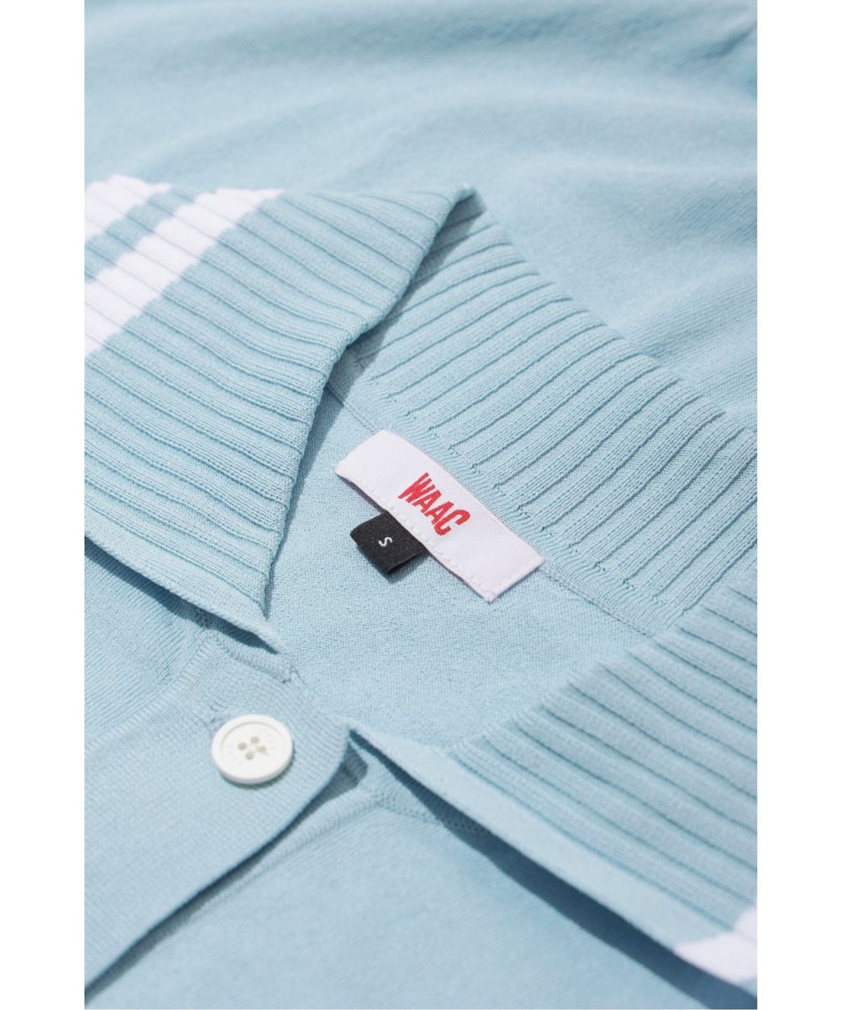 왁(WAAC) Women Big Collar Knit Hybrid Polo WWTBM26301BUL