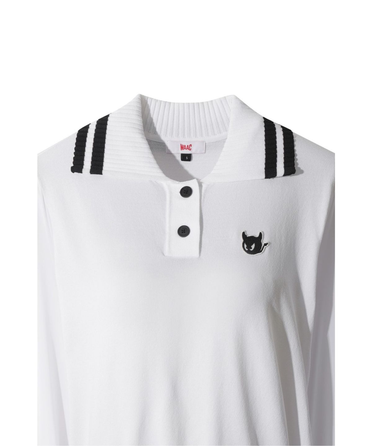 왁(WAAC) Women Big Collar Knit Hybrid Polo WWTBM26301WHX