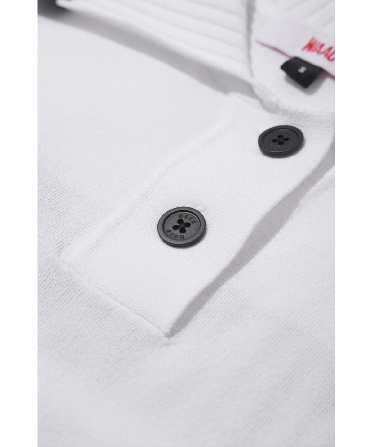 왁(WAAC) Women Big Collar Knit Hybrid Polo WWTBM26301WHX