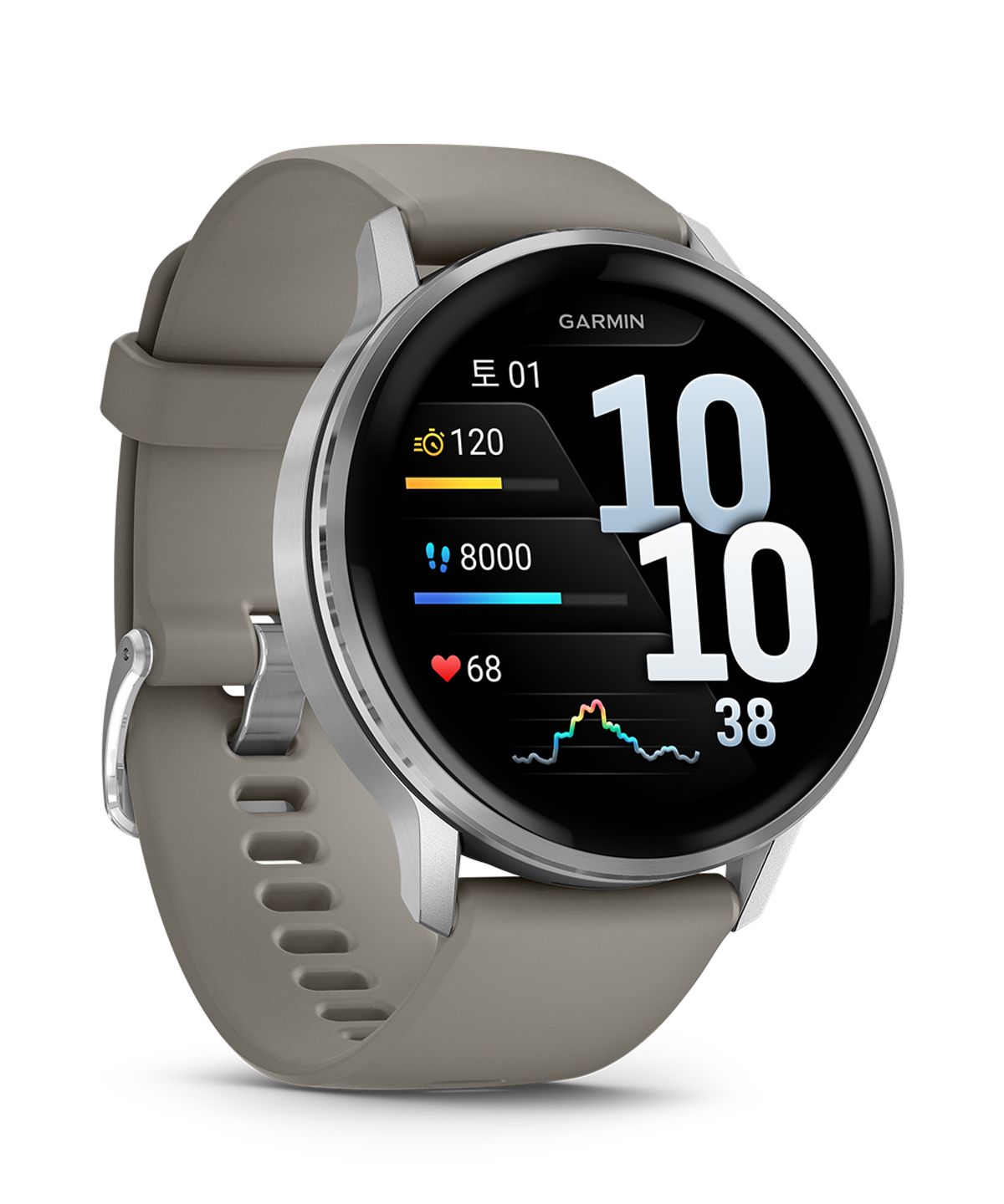 가민(GARMIN) 베뉴 4 45mm 실버(실버 그레이 실리콘 밴드)