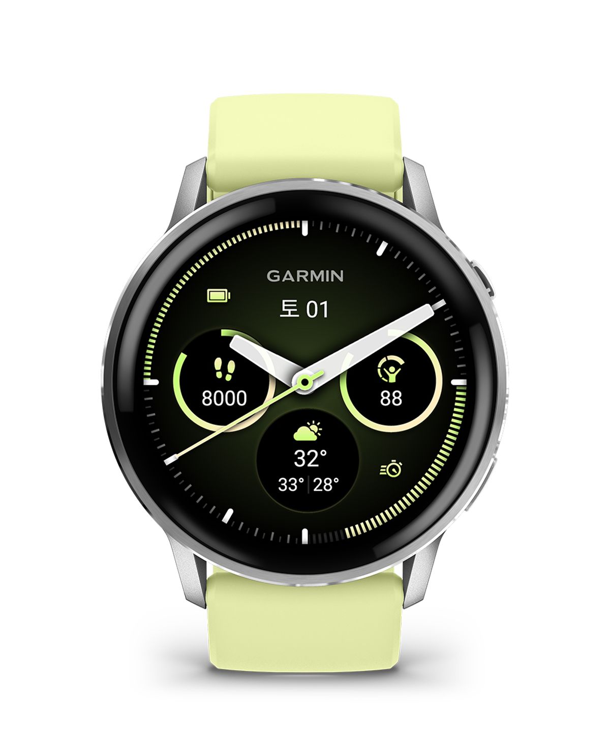 가민(GARMIN) 베뉴 4 45mm 실버(시트론 실리콘 밴드)