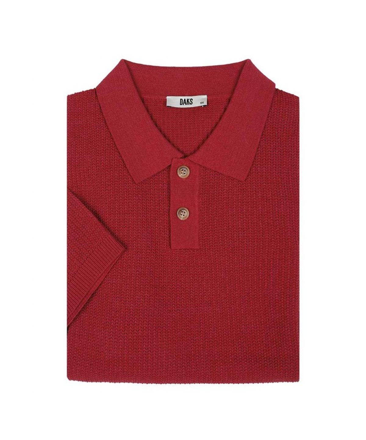 닥스셔츠(DAKS SHIRTS) 면혼방 반팔 카라 니트 핑크_DLS1SWTS106P1
