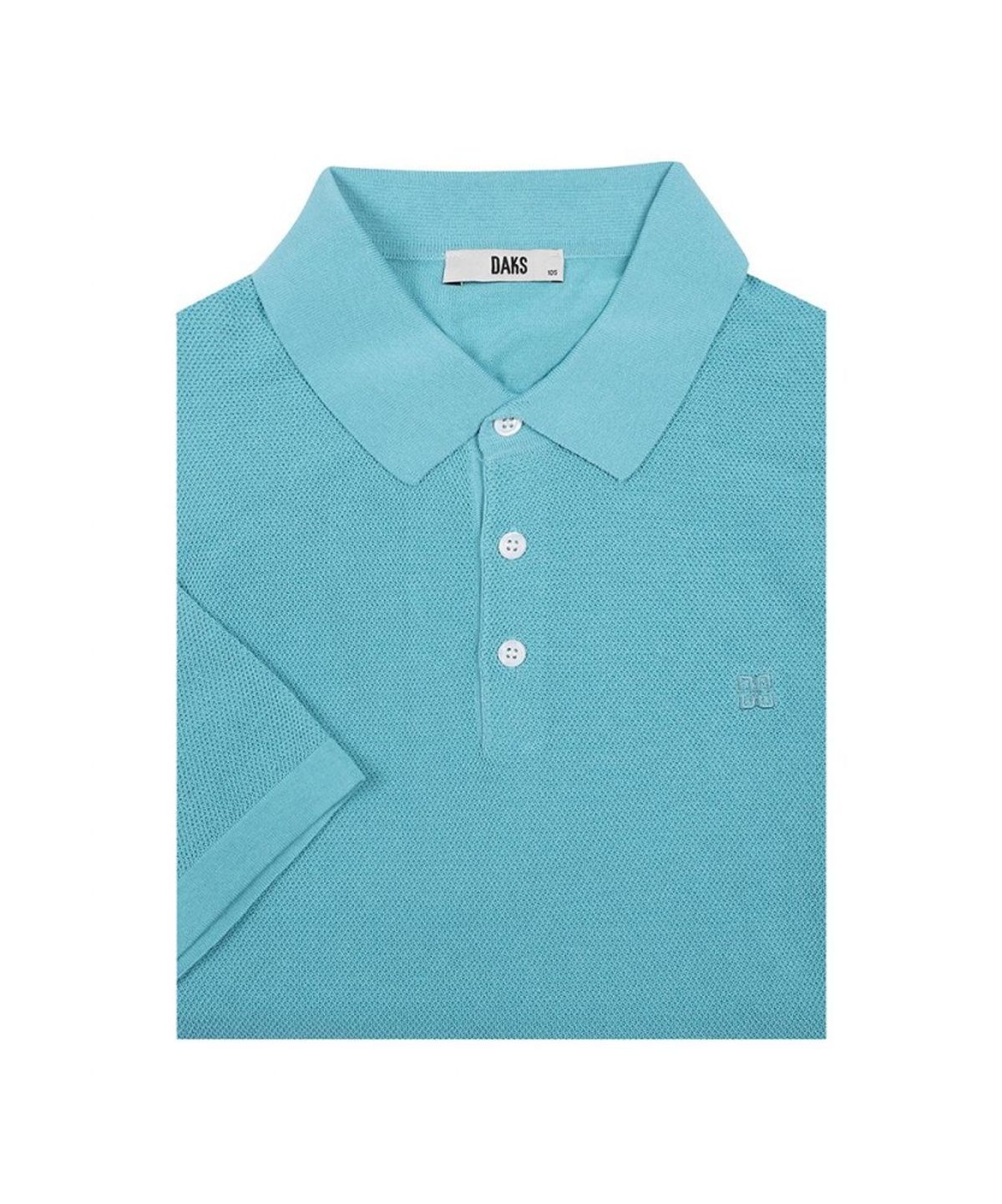 닥스셔츠(DAKS SHIRTS) 면혼방 반팔 카라니트 블루_DLS1SWTS150B1