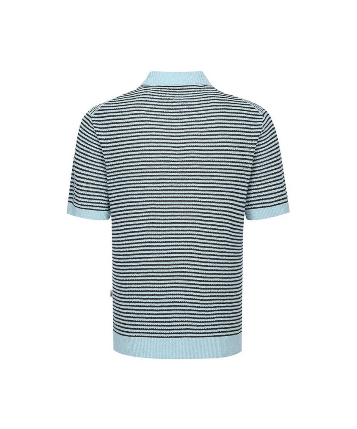 닥스셔츠(DAKS SHIRTS) 스트라이프 반팔 카라니트 브라운_DLS1SWTS107W1