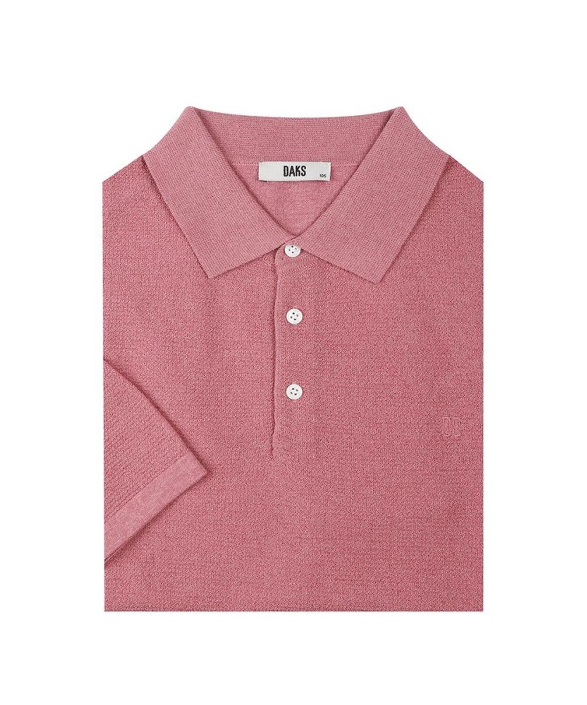 닥스셔츠(DAKS SHIRTS) 면혼방 반팔 카라니트 핑크_DLS1SWTS101P1
