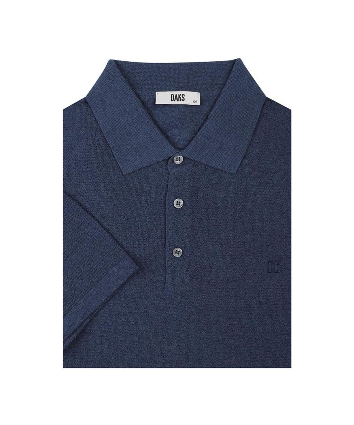 닥스셔츠(DAKS SHIRTS) 면혼방 반팔 카라니트 네이비_DLS1SWTS101N1