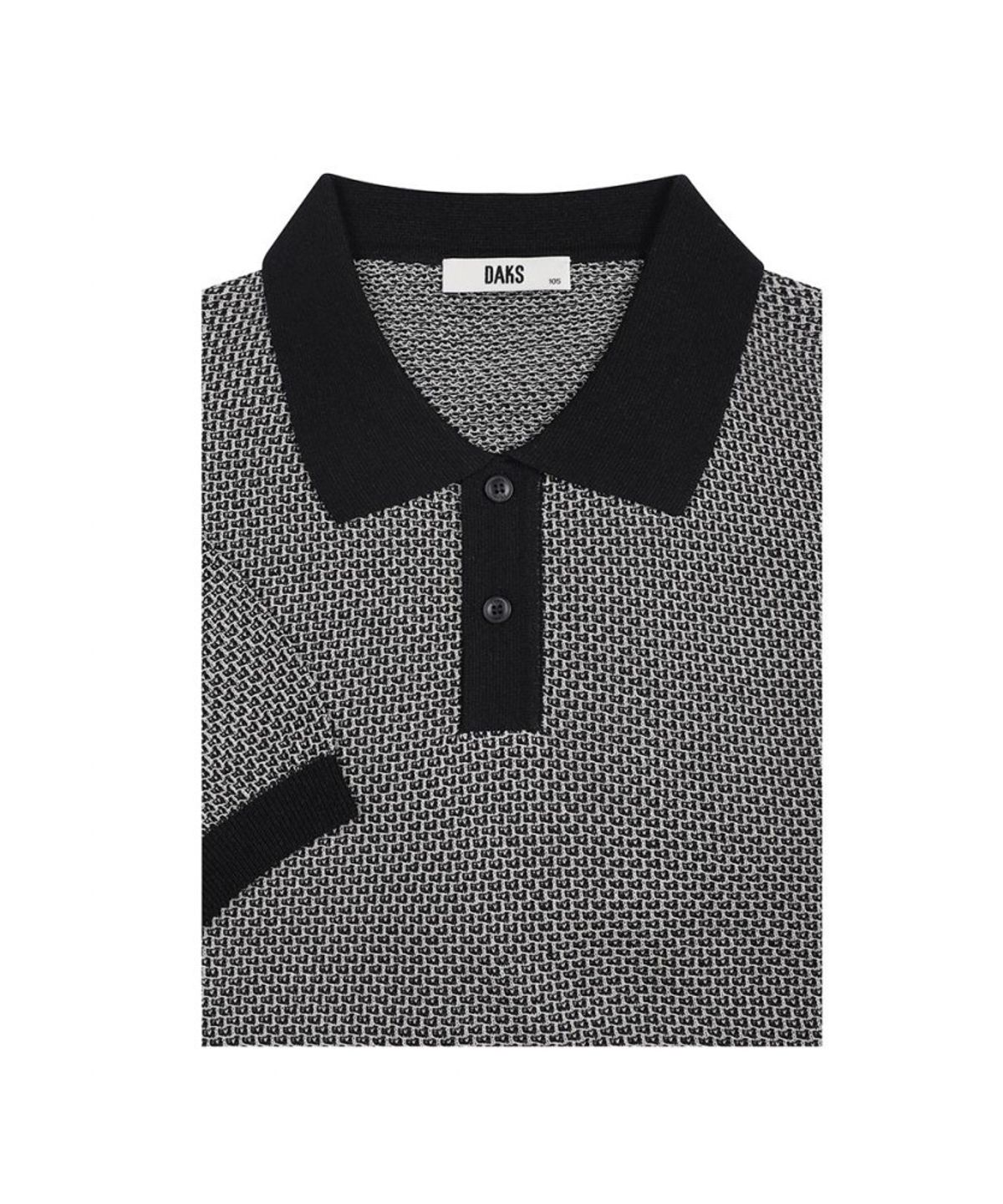 닥스셔츠(DAKS SHIRTS) 페이퍼 혼방 카라니트 블랙_DLS1SWTS104K1