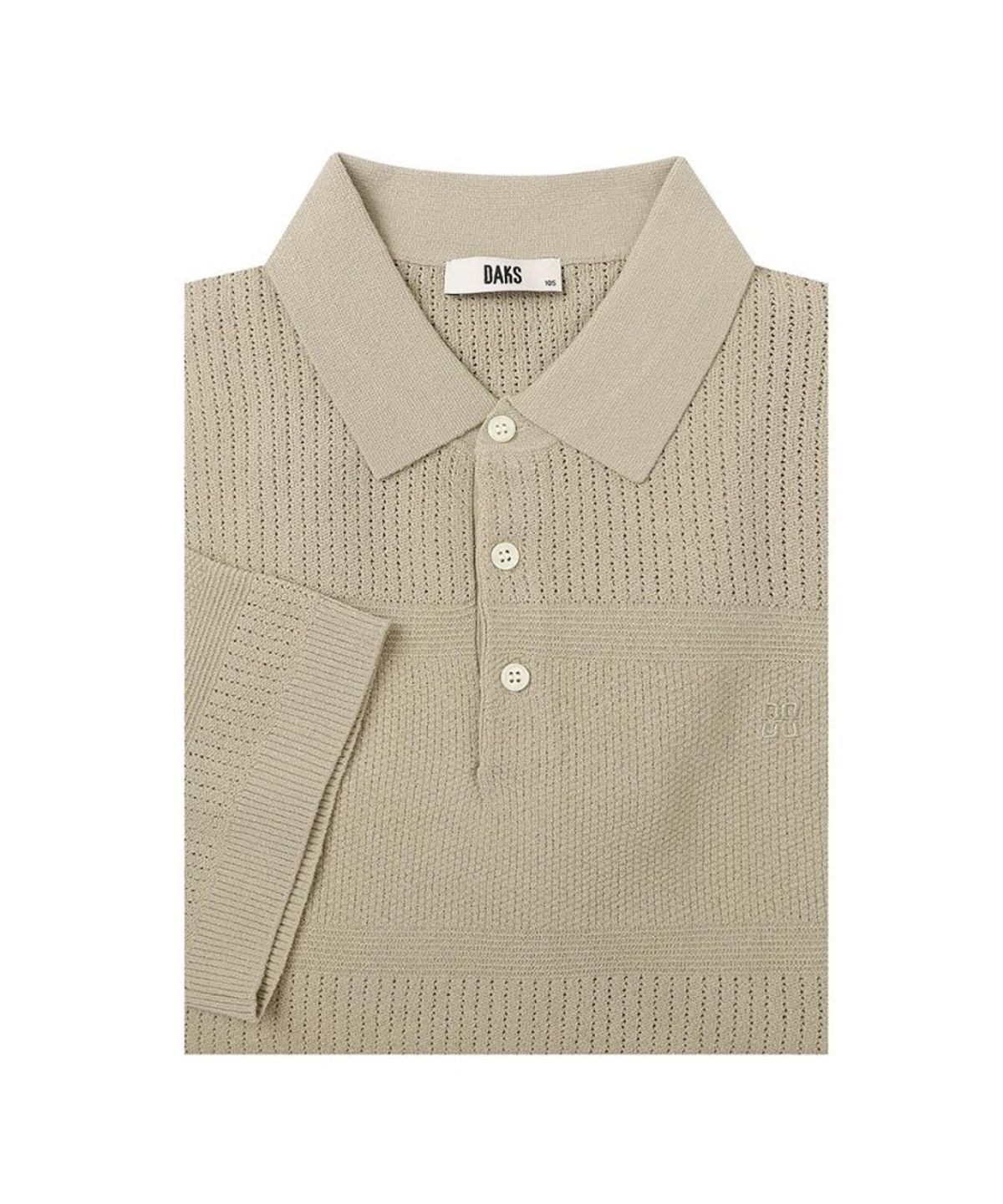 닥스셔츠(DAKS SHIRTS) 린넨혼방 블록 조직감 카라니트_DMS1SWTS111I1