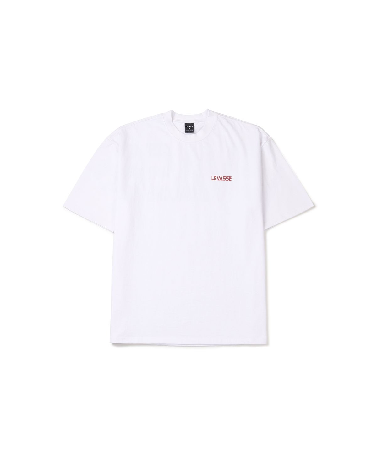 르바세(LEVASSE) Old School Overfit Tee – White (Red Logo)