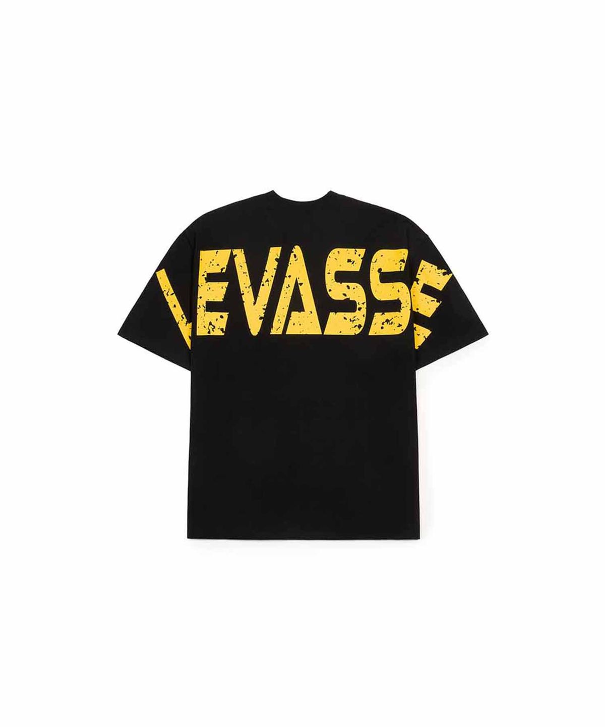 르바세(LEVASSE) Old School Overfit Tee – Black (Yellow Logo)
