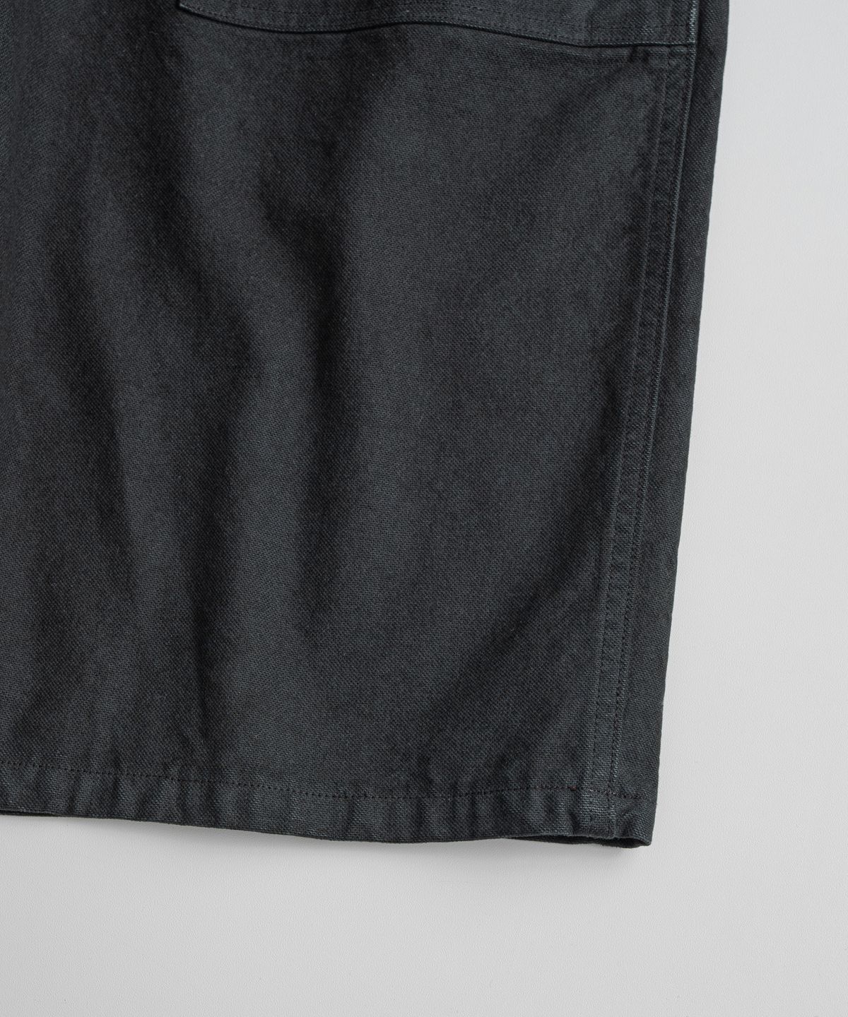 비헤비어(BEHEAVYER) DYED CANVAS FATIGUE 1/2 PANTS black