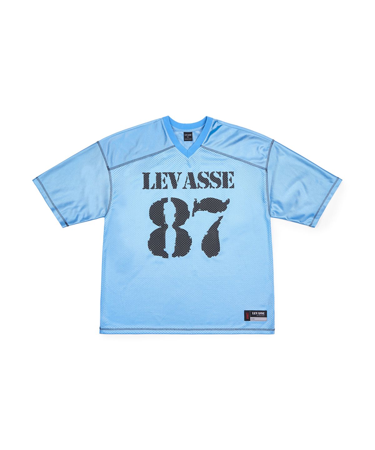 르바세(LEVASSE) Mesh Rugby Shirt – Sky blue