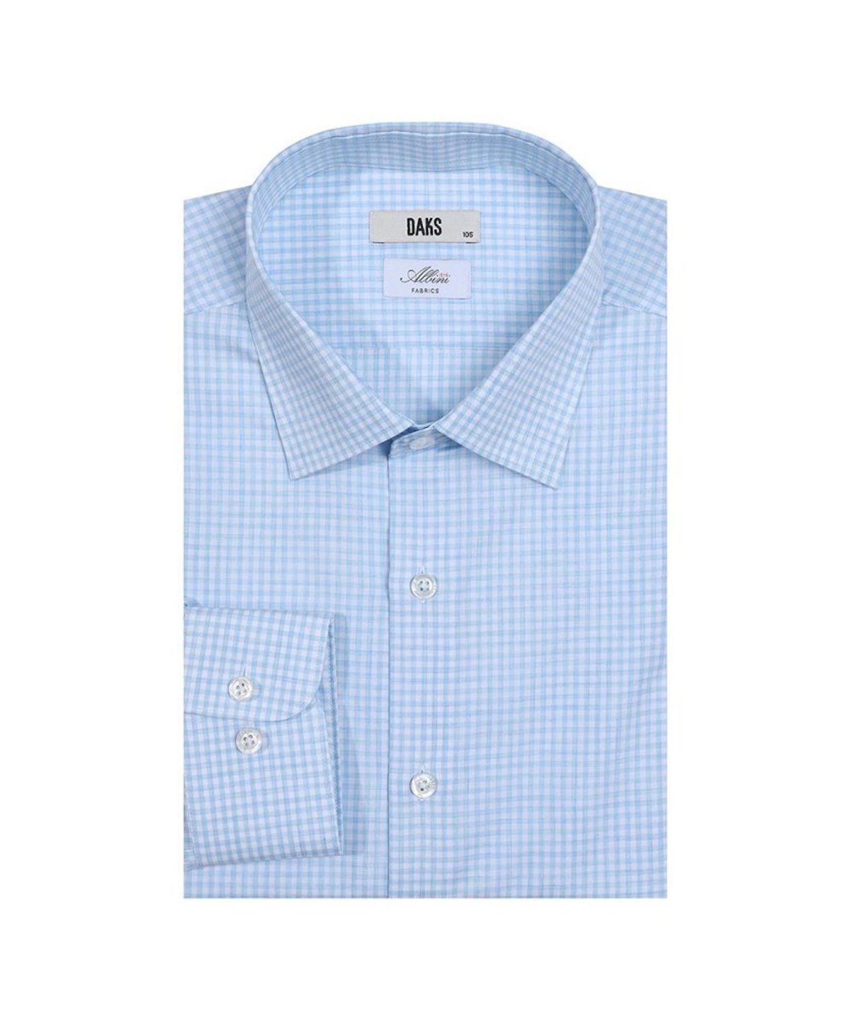 닥스셔츠(DAKS SHIRTS) 코튼100 스몰체크 드레스 셔츠 블루_DLP1SHDL124B1