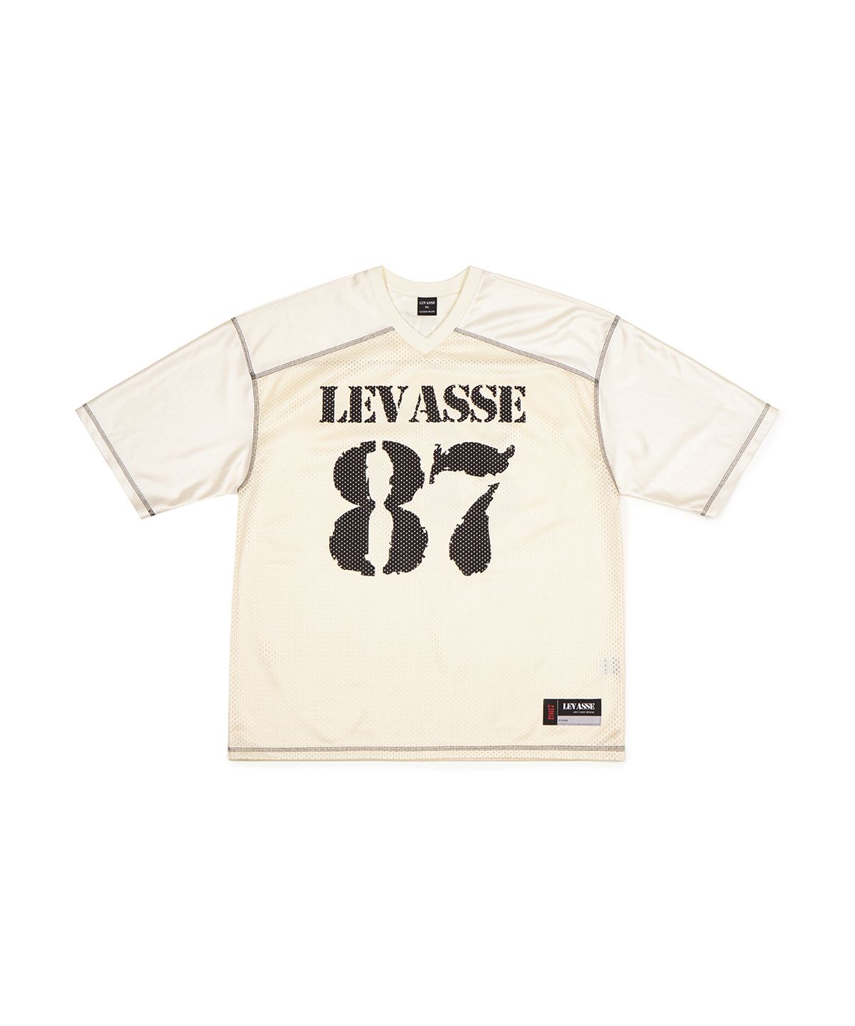 르바세(LEVASSE) Mesh Rugby Shirt – Cream