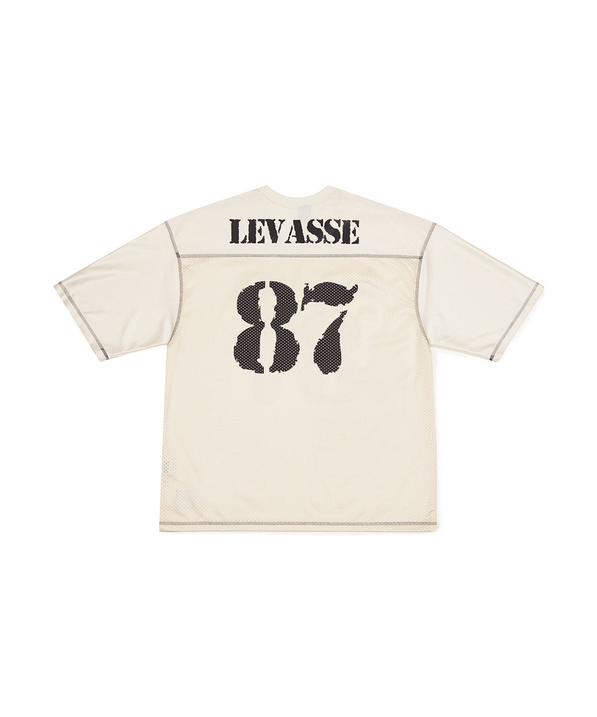 르바세(LEVASSE) Mesh Rugby Shirt – Cream