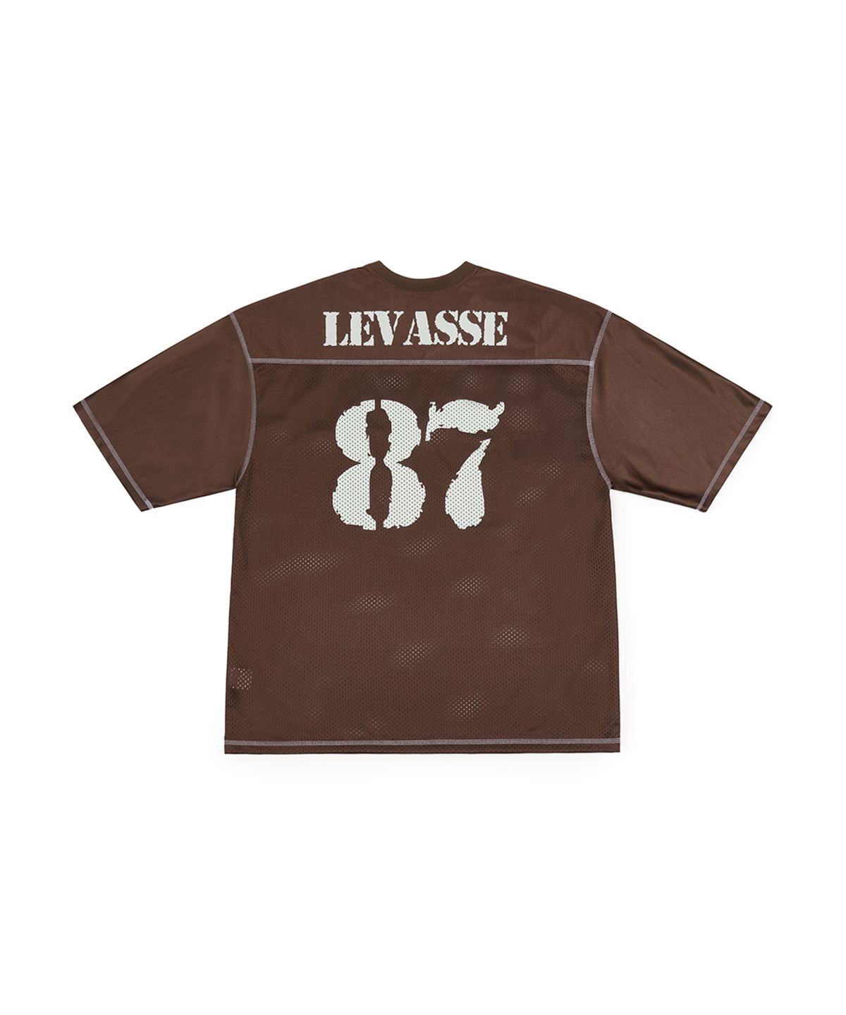 르바세(LEVASSE) Mesh Rugby Shirt – Brown