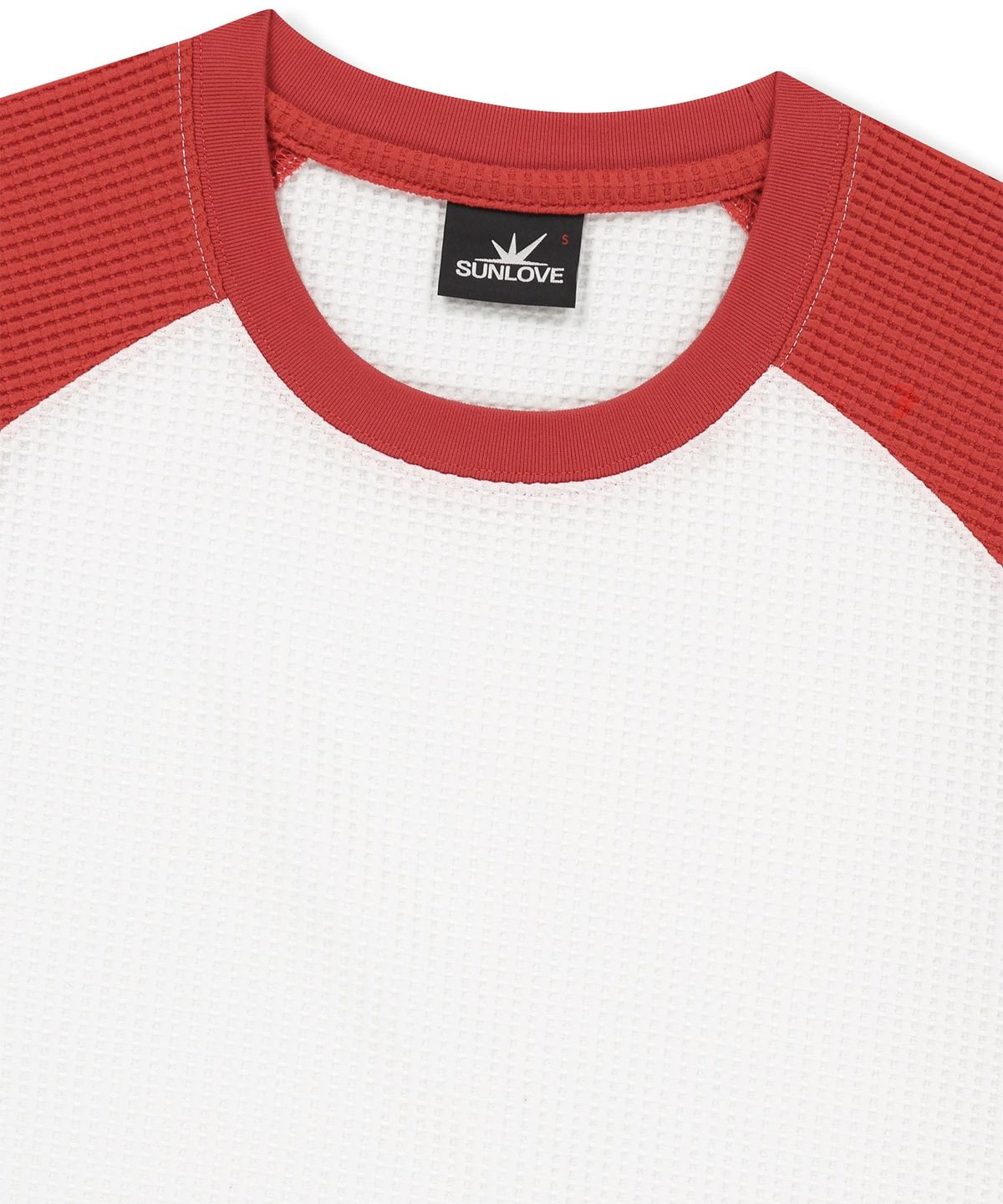 썬러브투어(SUNLOVETOUR) Aero Waffle Raglan Tee White/Red