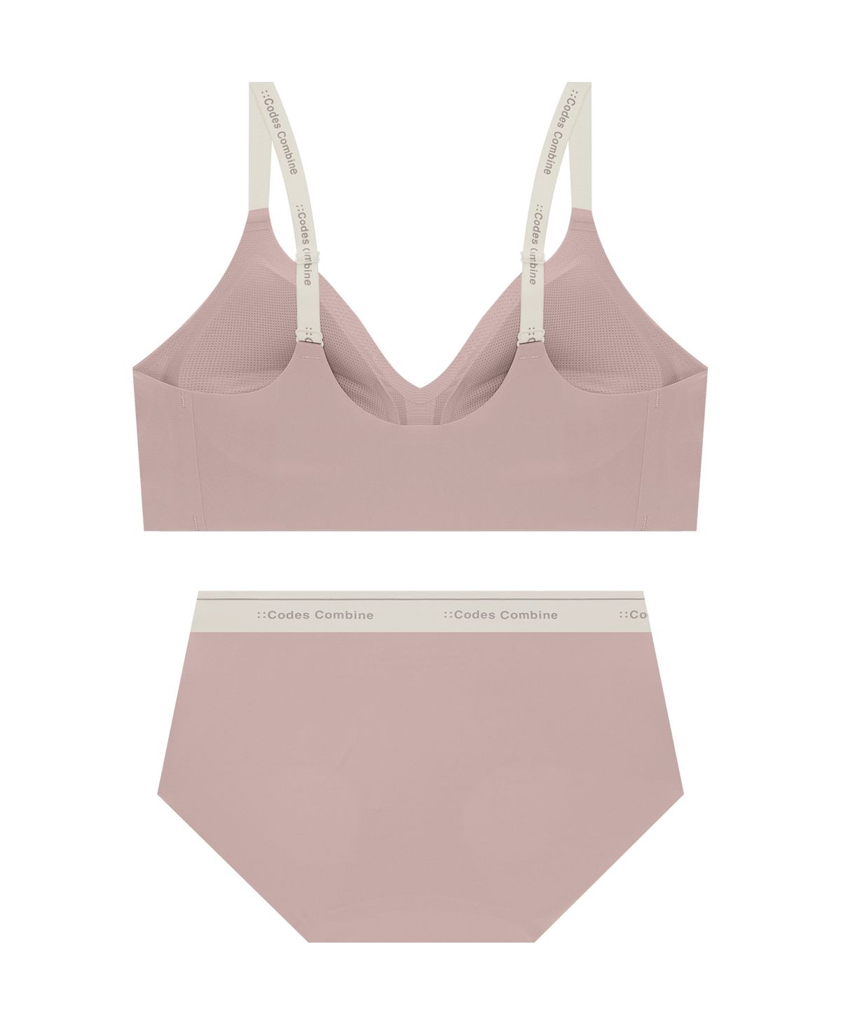 코데즈컴바인 이너웨어(CODES COMBINE INNERWEAR) 리프트업 볼륨일체형 노후크 심리스 브라팬티 세트_인디핑크