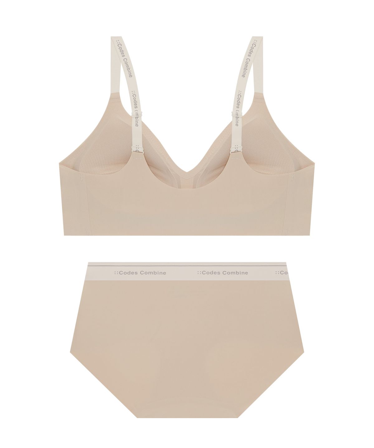 코데즈컴바인 이너웨어(CODES COMBINE INNERWEAR) 리프트업 볼륨일체형 노후크 심리스 브라팬티 세트_스킨