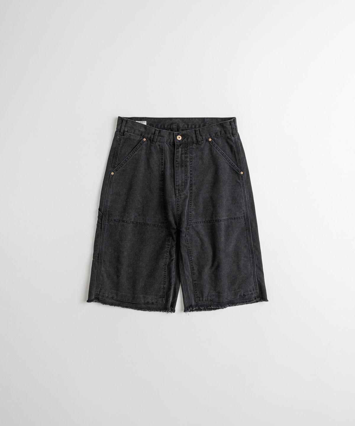 비헤비어(BEHEAVYER) WASHED CANVAS DOUBLE KNEE 1/2 PANTS anthracite