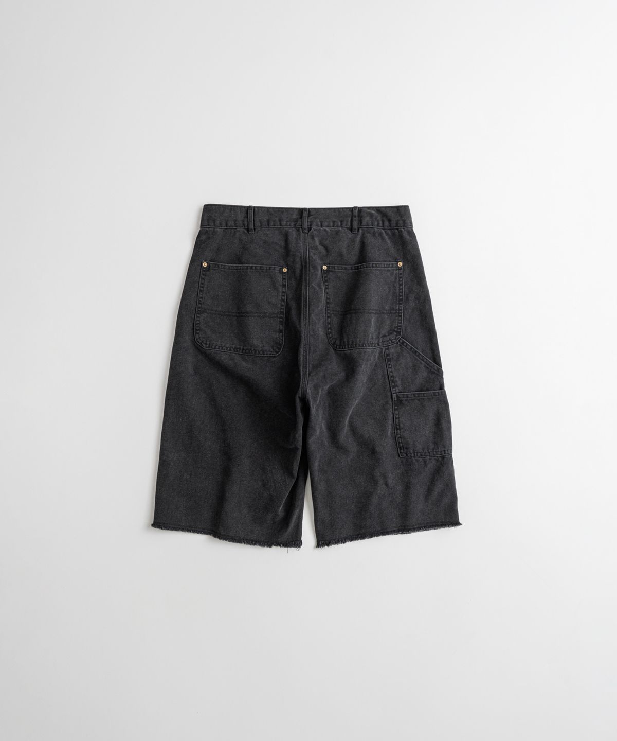비헤비어(BEHEAVYER) WASHED CANVAS DOUBLE KNEE 1/2 PANTS anthracite