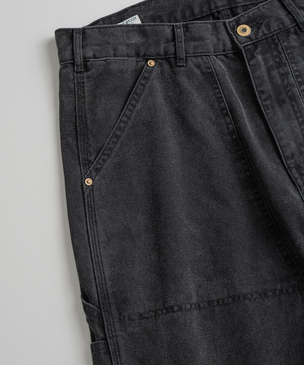 비헤비어(BEHEAVYER) WASHED CANVAS DOUBLE KNEE 1/2 PANTS anthracite