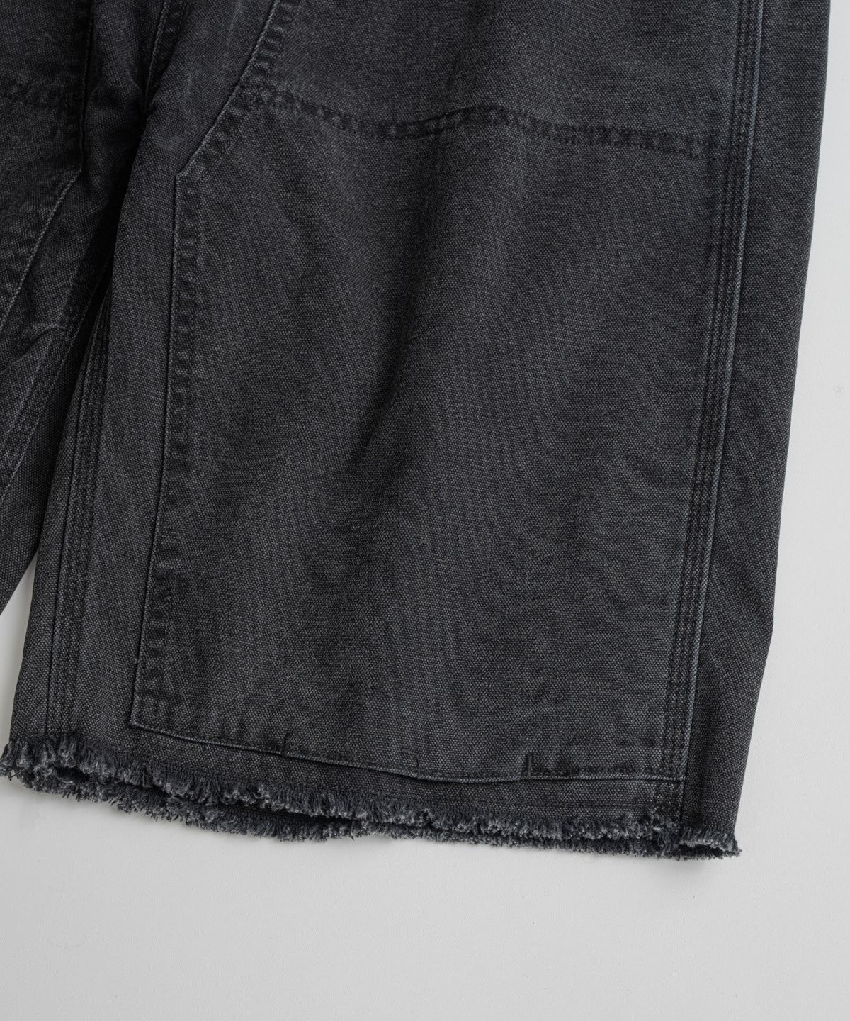 비헤비어(BEHEAVYER) WASHED CANVAS DOUBLE KNEE 1/2 PANTS anthracite