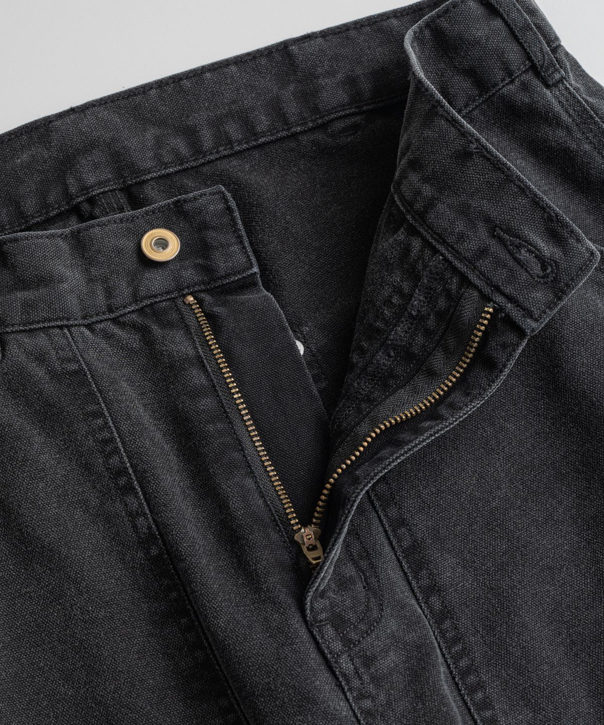 비헤비어(BEHEAVYER) WASHED CANVAS DOUBLE KNEE 1/2 PANTS anthracite