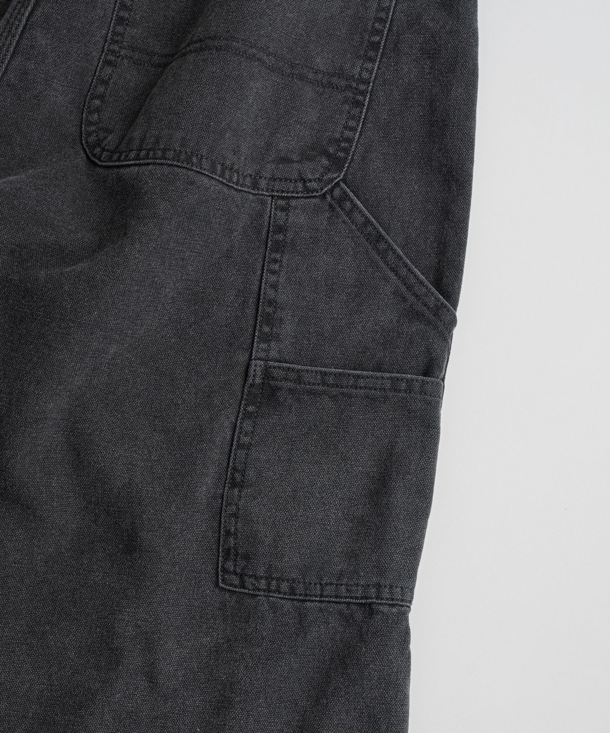 비헤비어(BEHEAVYER) WASHED CANVAS DOUBLE KNEE 1/2 PANTS anthracite