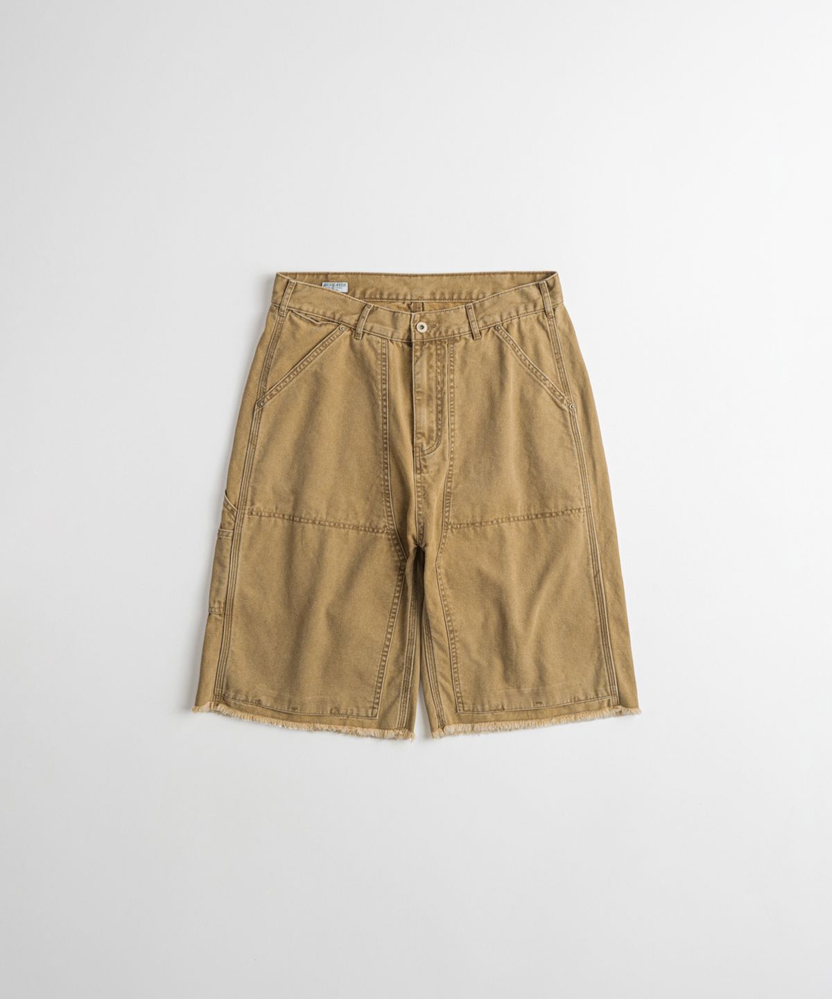 비헤비어(BEHEAVYER) WASHED CANVAS DOUBLE KNEE 1/2 PANTS tan