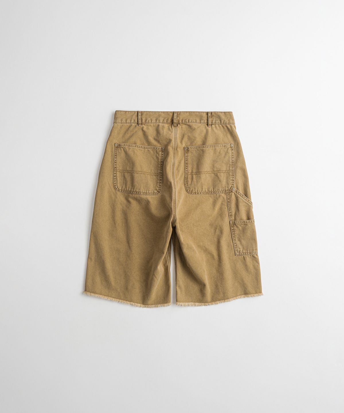 비헤비어(BEHEAVYER) WASHED CANVAS DOUBLE KNEE 1/2 PANTS tan