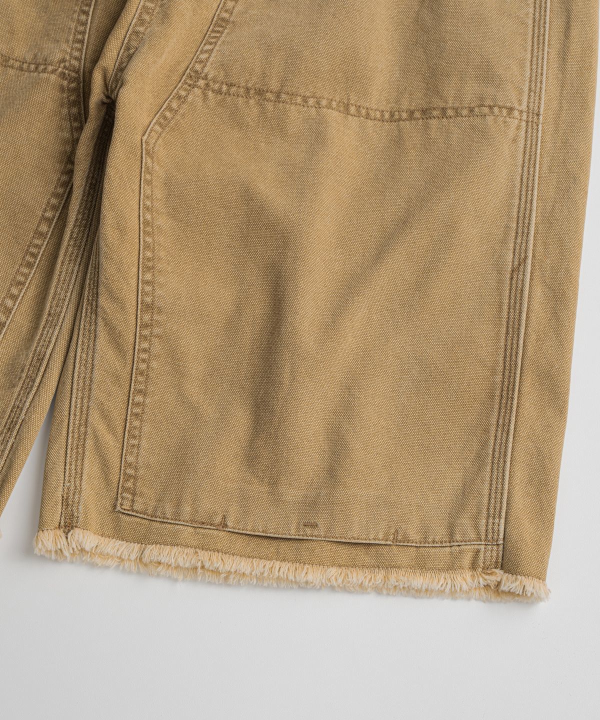 비헤비어(BEHEAVYER) WASHED CANVAS DOUBLE KNEE 1/2 PANTS tan