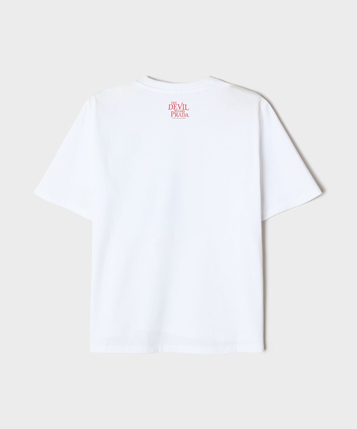 스파오(SPAO) [악마는 프라다를 입는다] 세미 크롭 반팔 티셔츠(WHITE)_SPRLG25U18