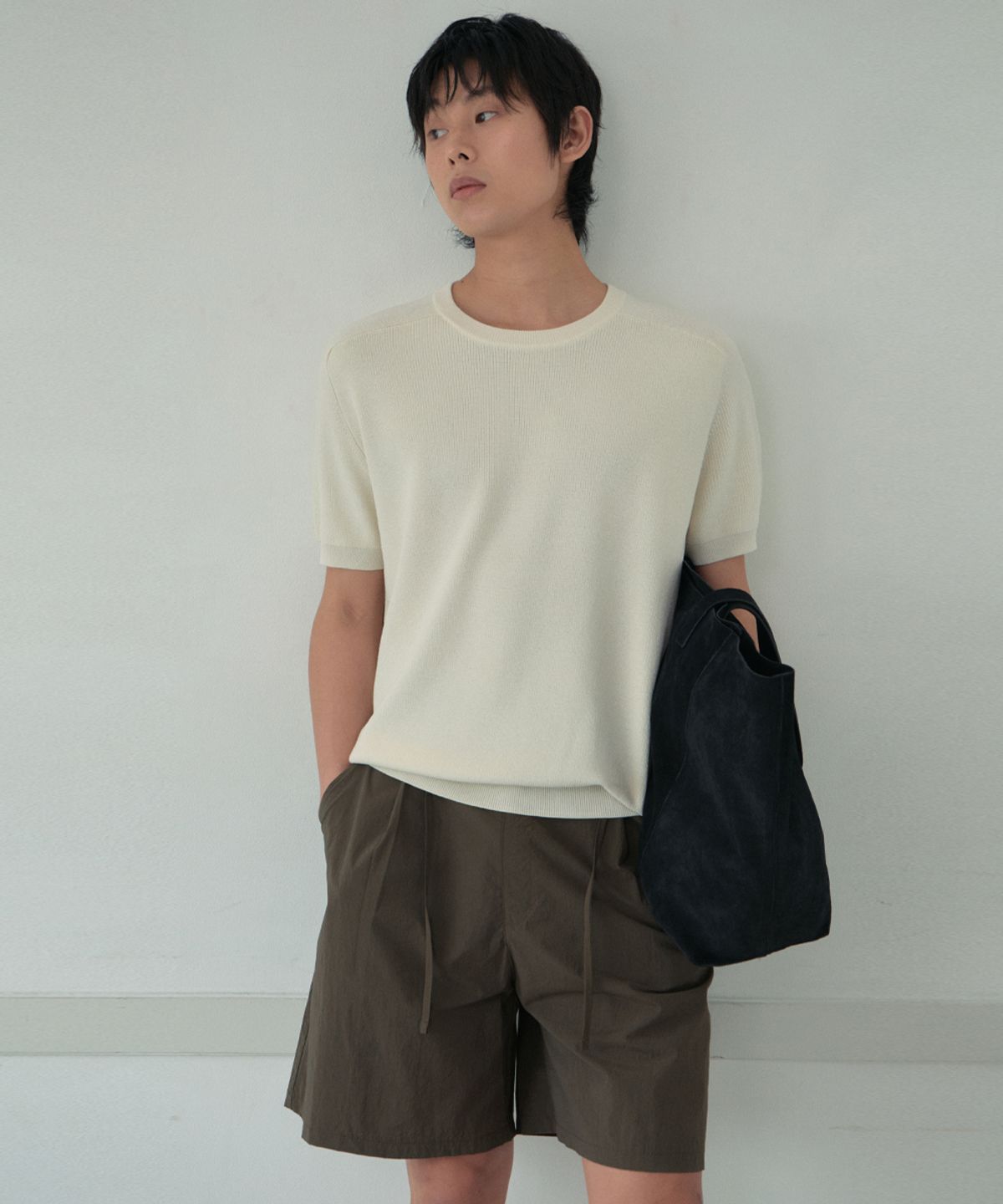 웬즈데이오아시스(WEDNESDAY OASIS) 하프 원턱 쇼츠_KHAKI BROWN(WB6PT14)
