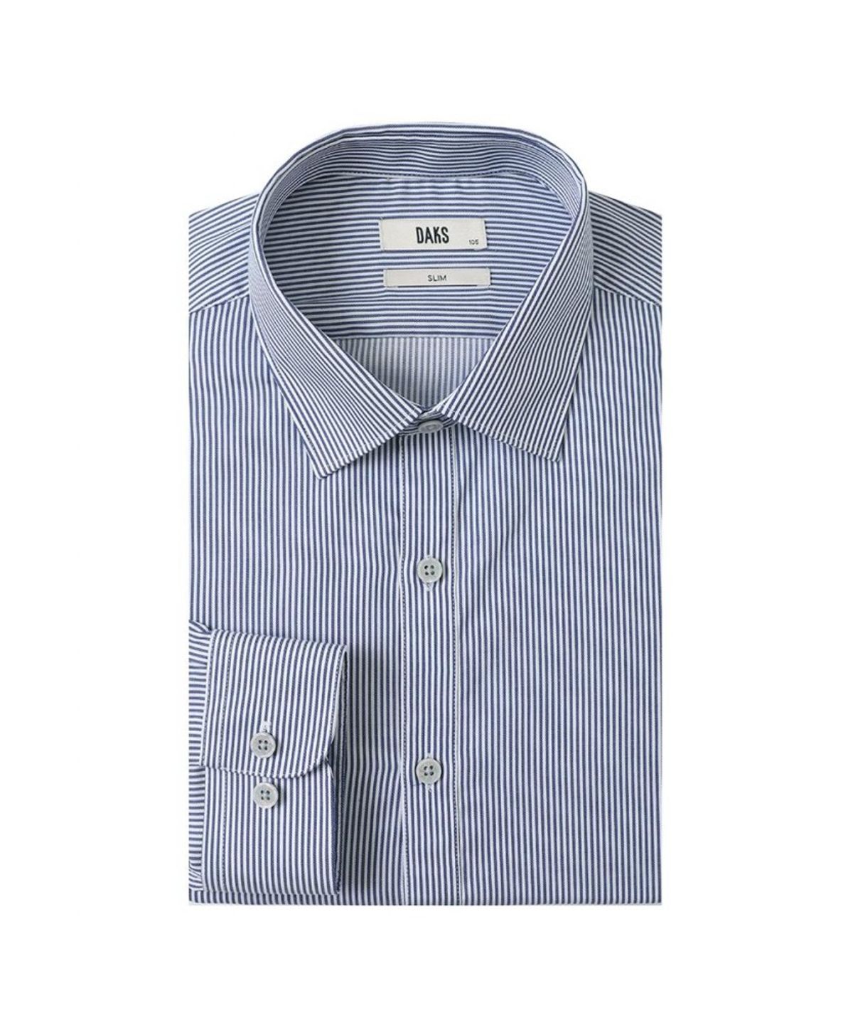 닥스셔츠(DAKS SHIRTS) 이지케어 면혼방 스트라이프 드레스 긴팔셔츠 슬림핏 블루_DLA2SHDL320B1
