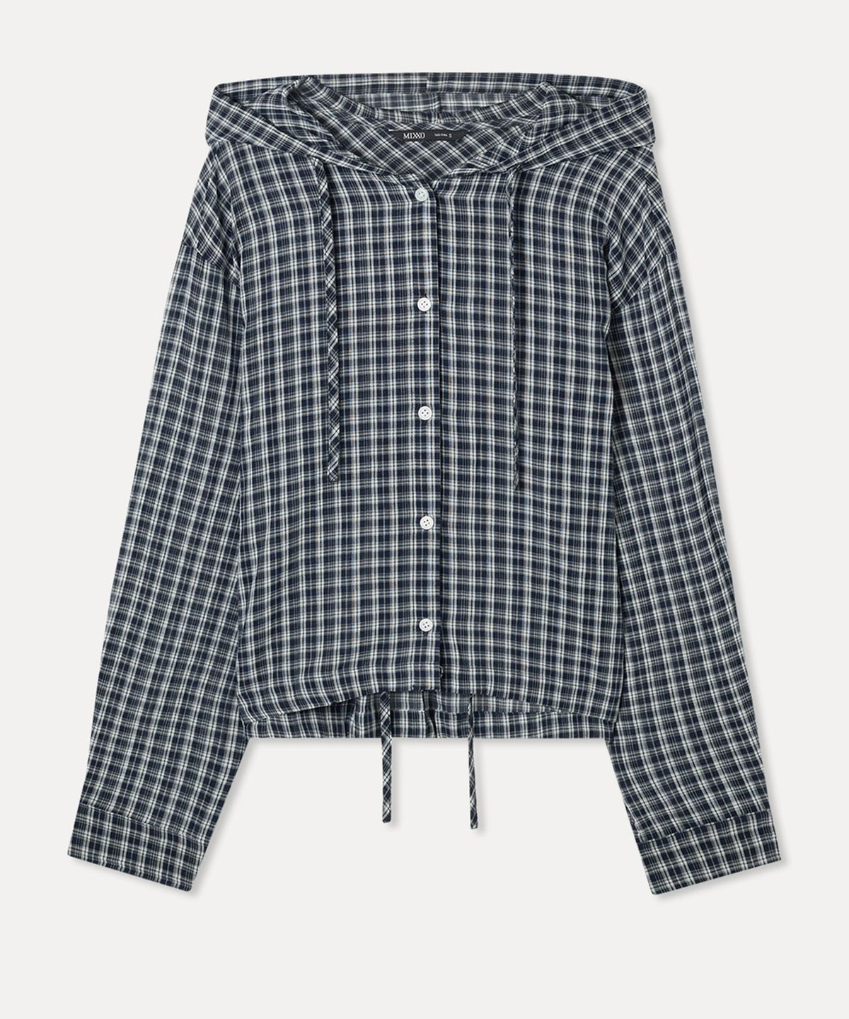 미쏘(MIXXO) 체크 후드 셔츠_MIWYWG502G