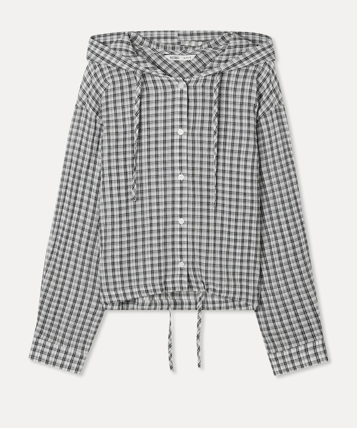 미쏘(MIXXO) 체크 후드 셔츠_MIWYWG502G
