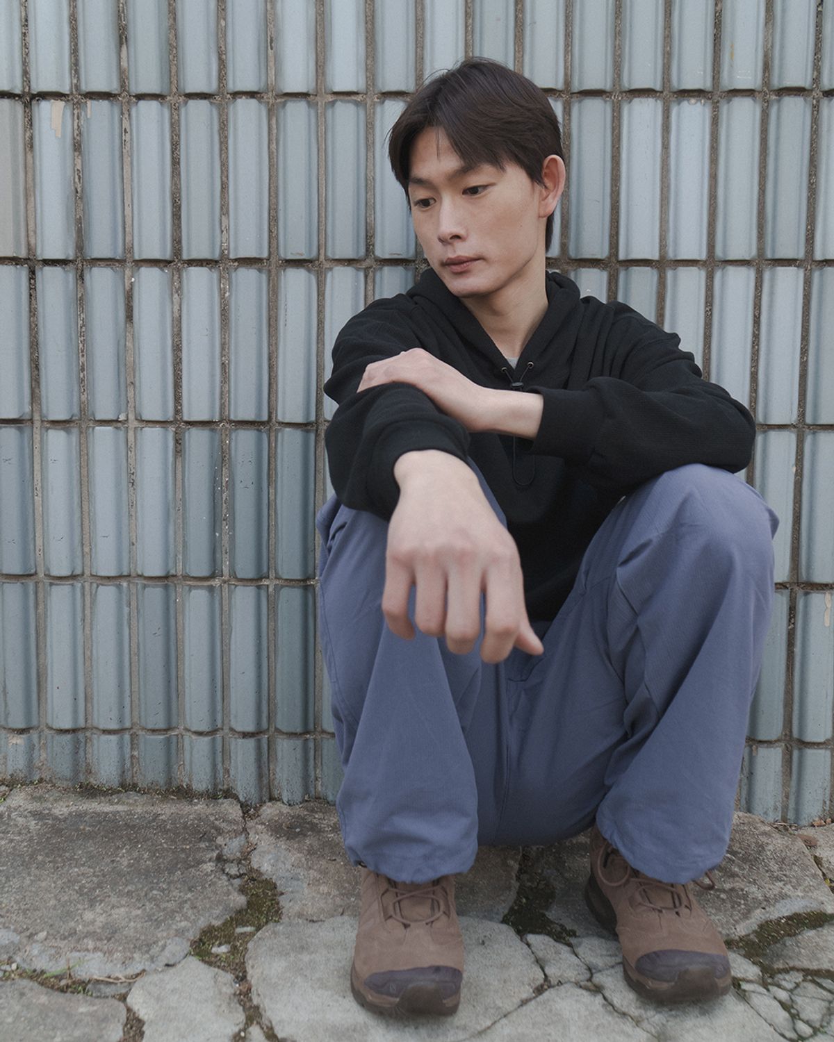 사일런트실러블(SILENTSYLLABLE) Parachute pants / Shadow Blue