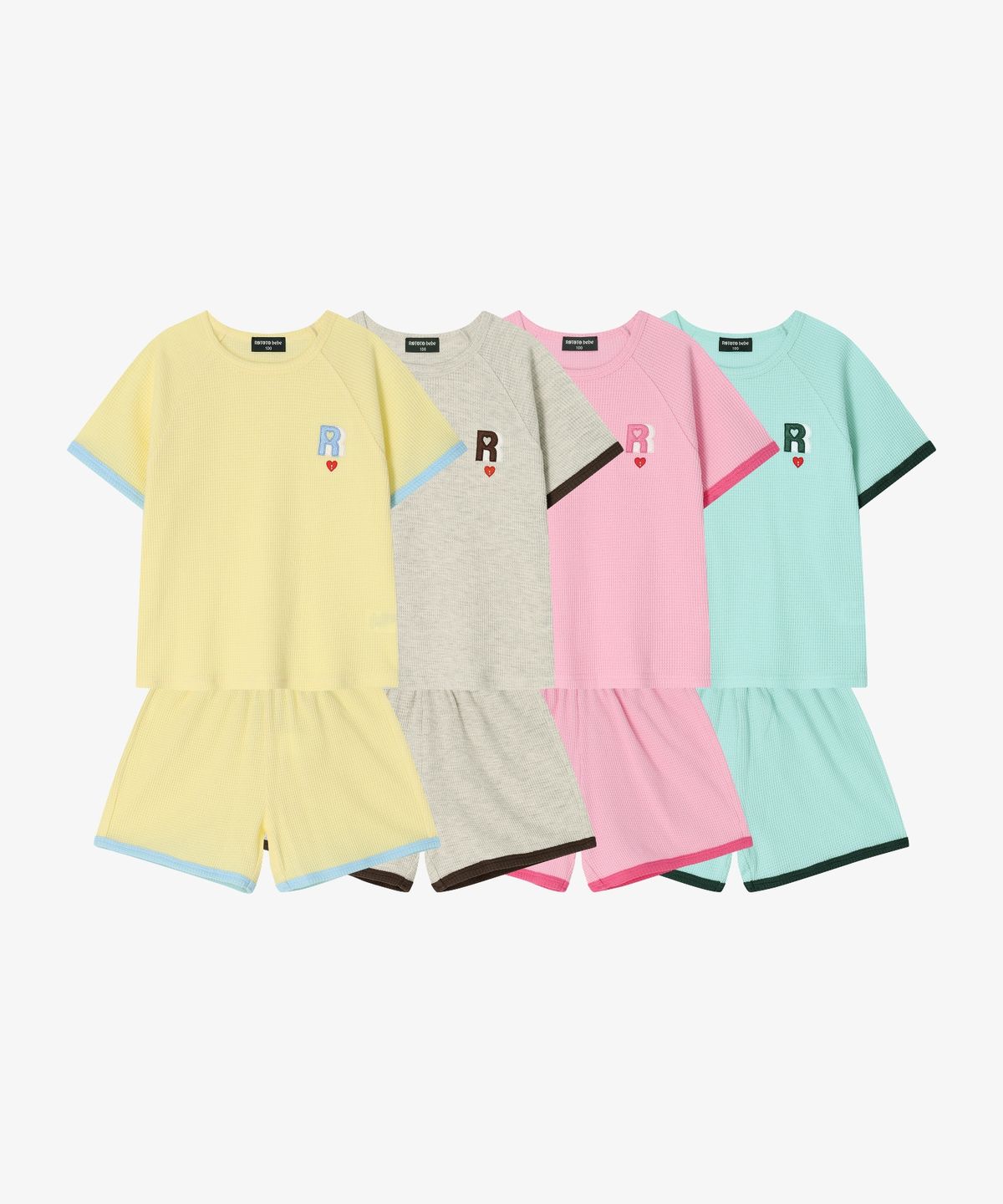 로토토베베(ROTOTOBEBE) 와플 라인 포인트 셋업 핑크 RO6BCSE18P2