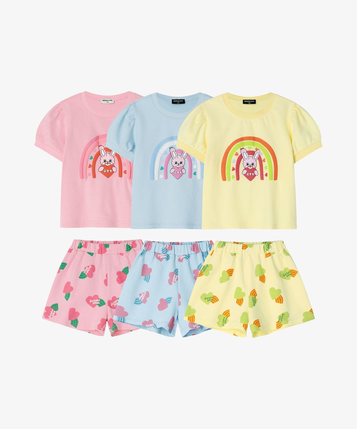로토토베베(ROTOTOBEBE) 미니쭈리 퍼프 셋업 라이트핑크 RO6BCSE19P1