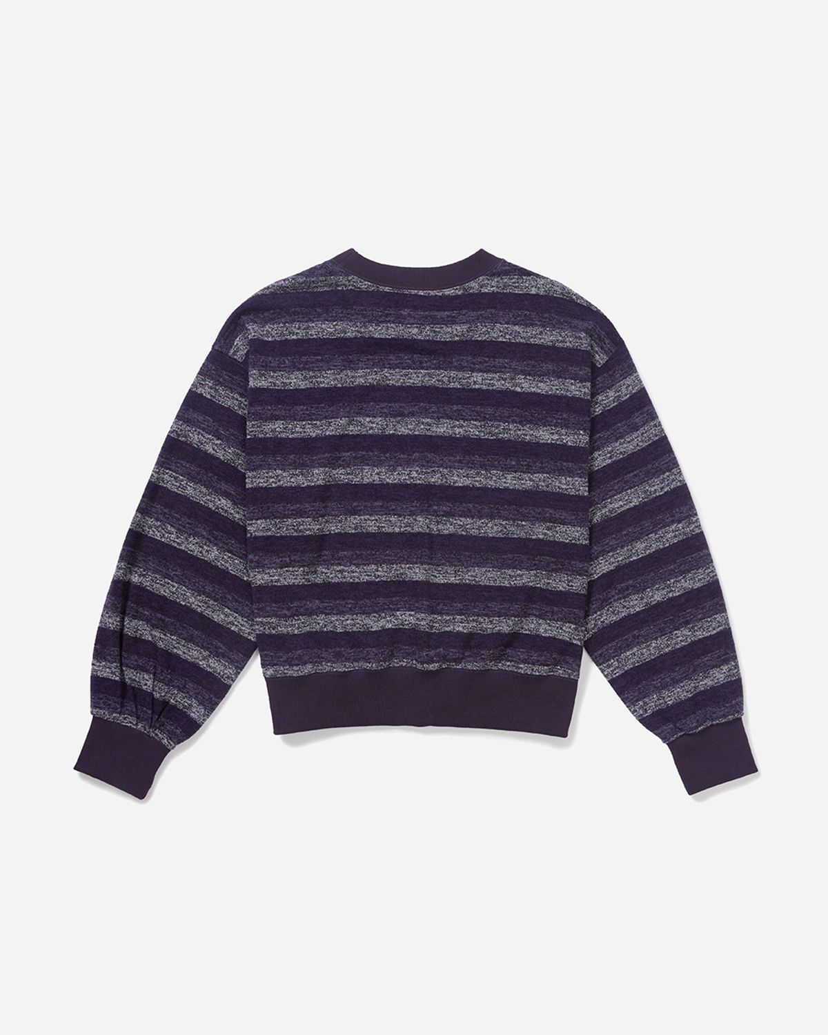 사일런트실러블(SILENTSYLLABLE) Grain stripe pullover knit / Purple