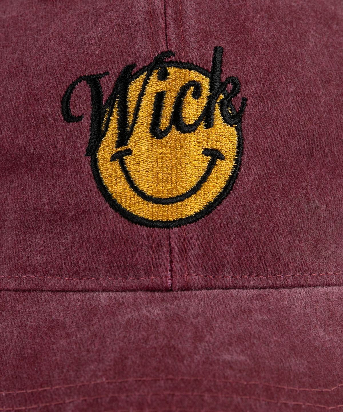 윅(WICK) smile 스톤워시드 볼캡-버건디