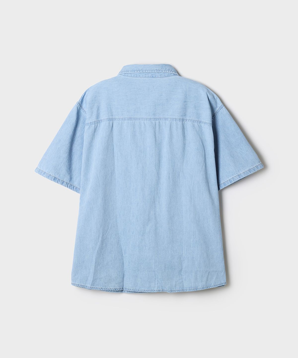 스파오(SPAO) 릴랙스핏 반팔 데님 셔츠_SPYJG24G01