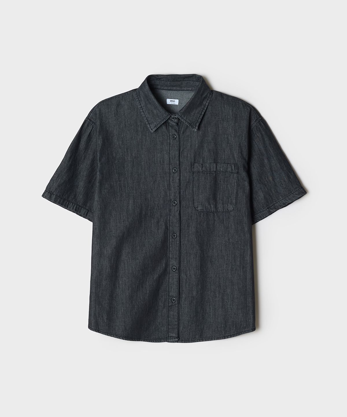 스파오(SPAO) 릴랙스핏 반팔 데님 셔츠_SPYJG24G01