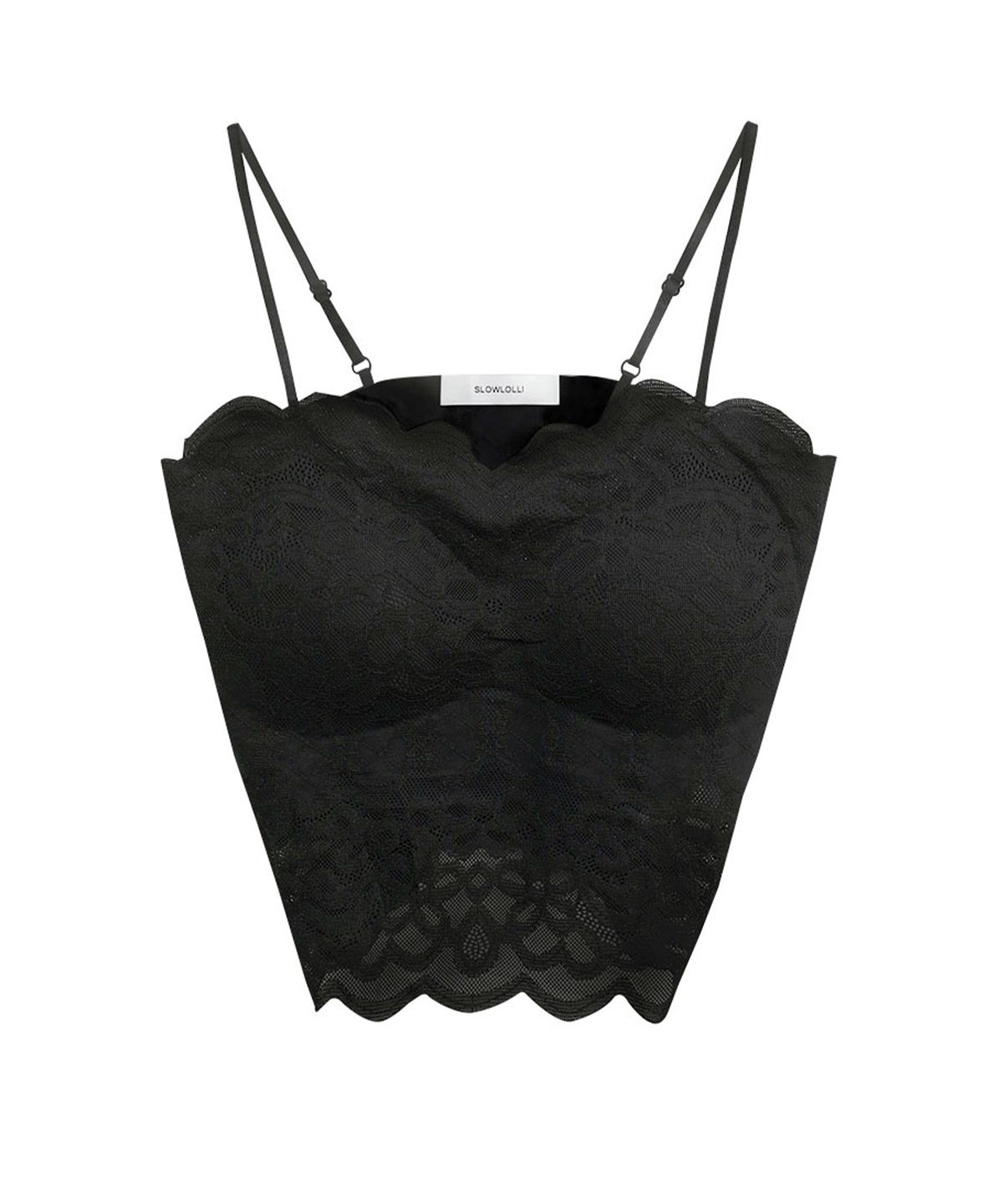 슬로우롤리(SLOWLOLLI) Lace crop inner top_3 Colors