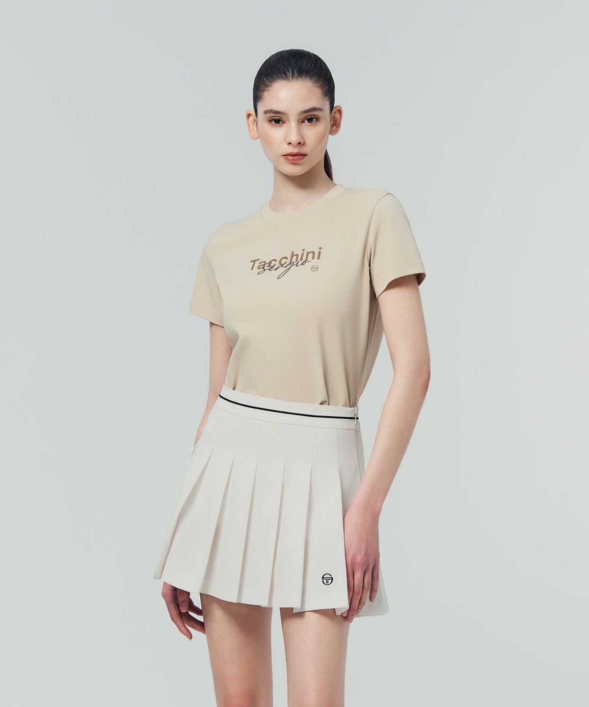 세르지오 타키니(SERGIO TACCHINI) W 그래픽 레귤러핏 티셔츠 (L.Beige)